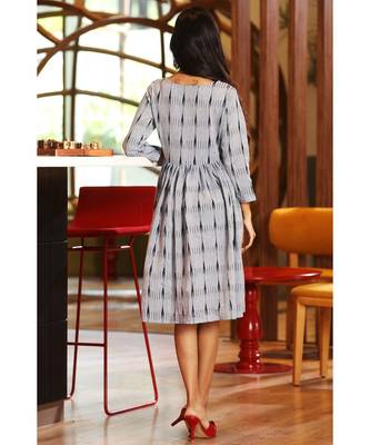 Bluish Grey Ikkat Dress 3