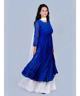 blue embroidered georgette kurtas-and-kurtis 2