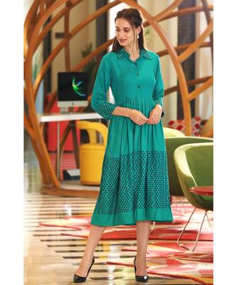 green POLKA DRESS 1