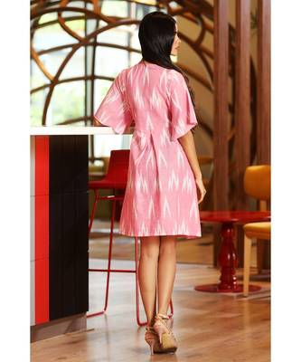 Pink Ikkat Designed Dress 3