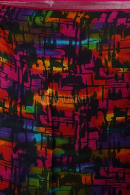 Grey Butterfly Printed Linen Saree With Maroon Zari Border 4
