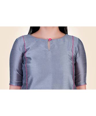 grey plain silk kurta-sets 5