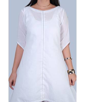 white plain cotton kurta-sets 5