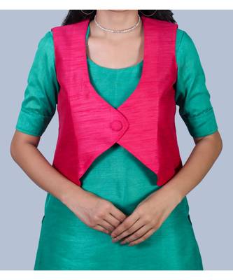 green plain silk kurta-sets 4
