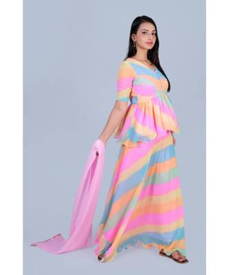 peplum top paired with leharia skirt 2
