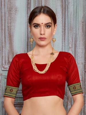 Blue embroidered silk saree with blouse 4