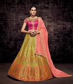 Yellow Embroidery Brocade Lehenga