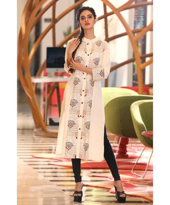 off white PRINTED PANEL KURTA 1