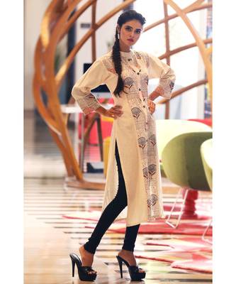 off white PRINTED PANEL KURTA 2