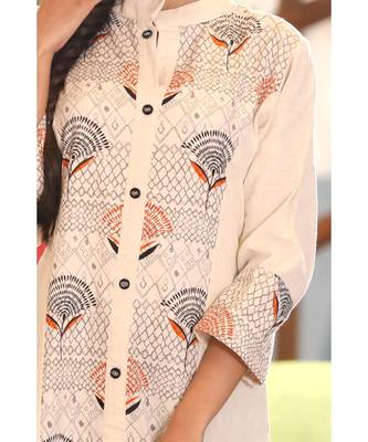off white PRINTED PANEL KURTA 4