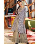 Leheriya Jacket With Kurta & Palazzo Set