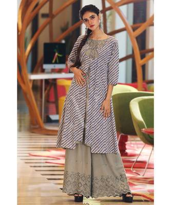 Leheriya Jacket With Kurta & Palazzo Set 2
