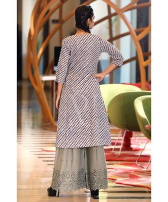 Leheriya Jacket With Kurta & Palazzo Set 3