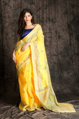 Pastel Yellow Handloom With Zari 1
