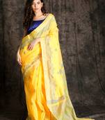 Pastel Yellow Handloom With Zari