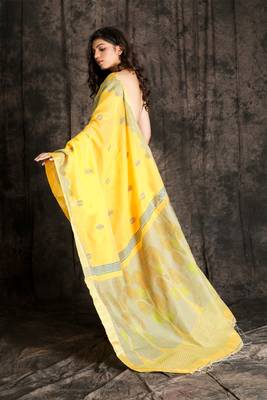 Pastel Yellow Handloom With Zari 2