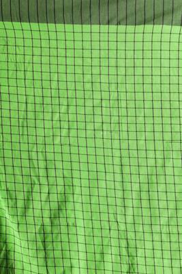 Emerald Green With Black Check Cotton Saree 3
