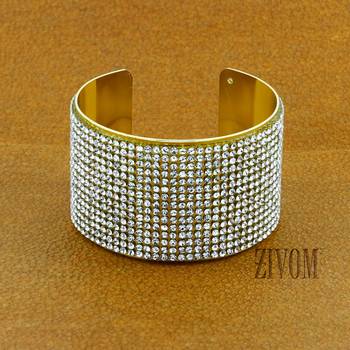 Gold cubic zirconia bangles-and-bracelets 1