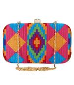 Hyperbole Embroidered Clutch Pink & Multicolour