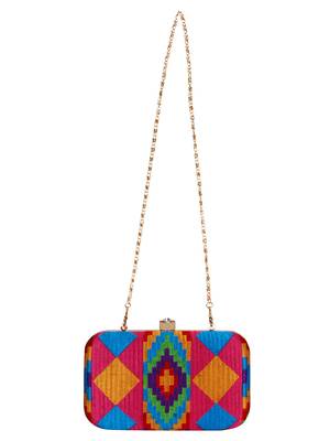Hyperbole Embroidered Clutch Pink & Multicolour 4