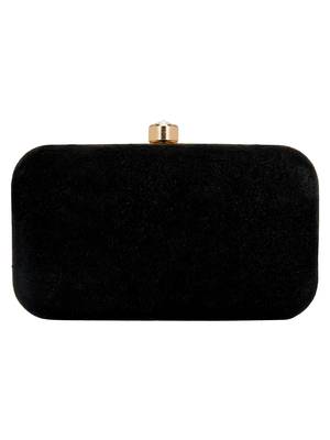 Feral Animal Print Velvet Fabric Clutch Beige & Black 3