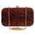 Feral Animal Print Velvet Fabric Clutch Beige & Purple