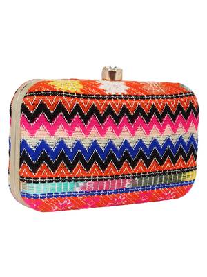 Loom Jacquard Fabric Clutch Multicolour 2