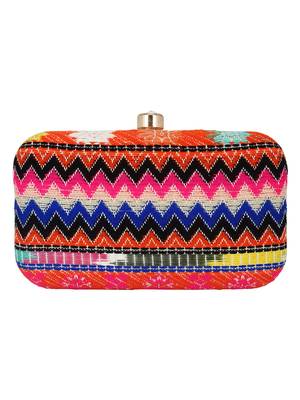 Loom Jacquard Fabric Clutch Multicolour 3
