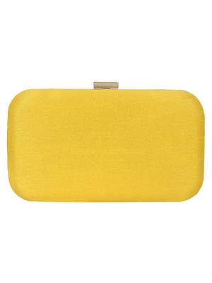 Adorn Embroidered & Embelished Party Clutch Yellow & Gold 3