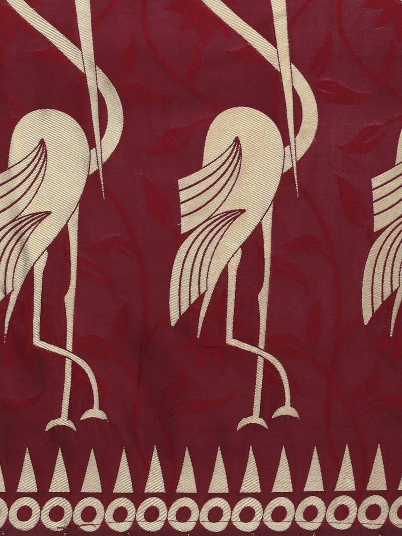 Maroon Poly Silk Banarasi Womens Dupatta