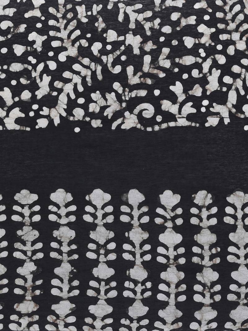 Black Poly Cotton Printed Womens Dupatta