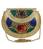 Jewel Mosaic Clutch Gold & Multicolour