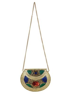 Jewel Mosaic Clutch Gold & Multicolour 4