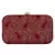 Tulle Faux Silk Fabric Printed Clutch Maroon & Gold