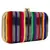Loom Striped Jacquard Fabric Clutch Multicolour