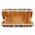 Loom Striped Jacquard Fabric Clutch Multicolour