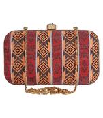 Loom Striped Jacquard Fabric Clutch Multicolour