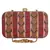 Loom Striped Jacquard Fabric Clutch Multicolour