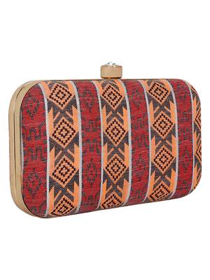 Loom Striped Jacquard Fabric Clutch Multicolour 2