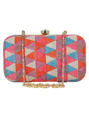 Hyperbole Jacquard Textured Clutch Multicolour 1