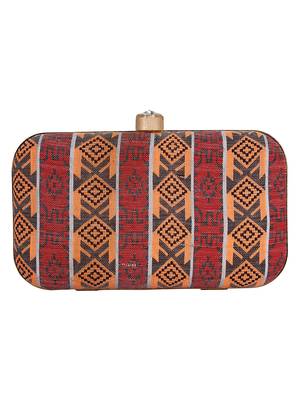 Loom Striped Jacquard Fabric Clutch Multicolour 3