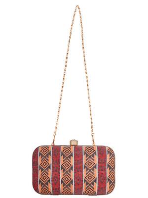 Loom Striped Jacquard Fabric Clutch Multicolour 4
