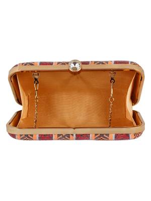 Loom Striped Jacquard Fabric Clutch Multicolour 5