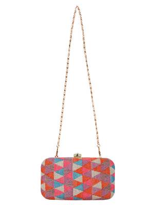 Hyperbole Jacquard Textured Clutch Multicolour 4
