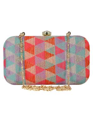 Hyperbole Jacquard Textured Clutch Multicolour 1
