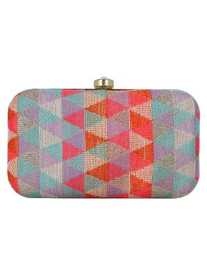 Hyperbole Jacquard Textured Clutch Multicolour 3