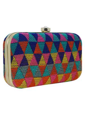 Hyperbole Jacquard Textured Clutch Multicolour 2