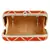 Hyperbole Fabric jacquard Textured Clutch Beige & Orange