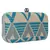 Hyperbole Fabric jacquard Textured Clutch Beige & Blue