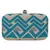 Hyperbole Fabric jacquard Textured Clutch Beige & Blue